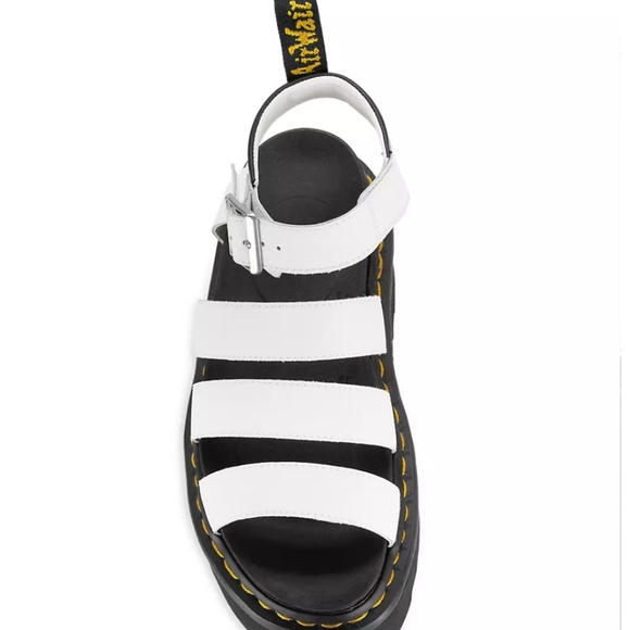 Dr. Martens Blaire Quad Platform Ankle-Strap Sandals White Black - Picture 6 of 7